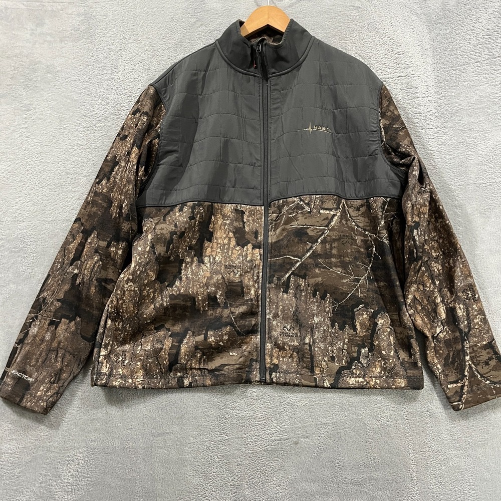 Habit Full Zip Realtree Timber Camo Hunting Scent Factor Jacket Men's XL Outdoor